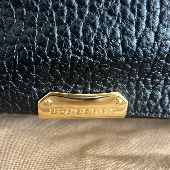 AUTHENTIC BURBERRY PEBBLED LEATHER ADJUSTABLE CHAIN SHOULDER BAG BLACK PRISTINE - Picture 4 of 15